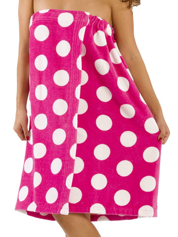 Terry Velour Women Polka Dot Spa Wrap Towels